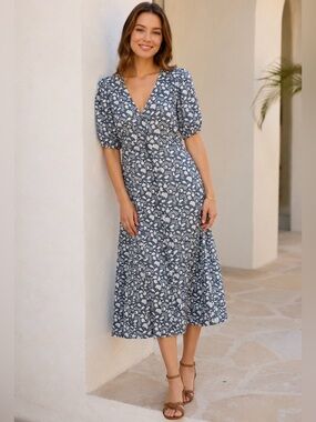 Faherty Havana Dress size Small Cottagecore Feminine Romantic Coastal Farmhouse